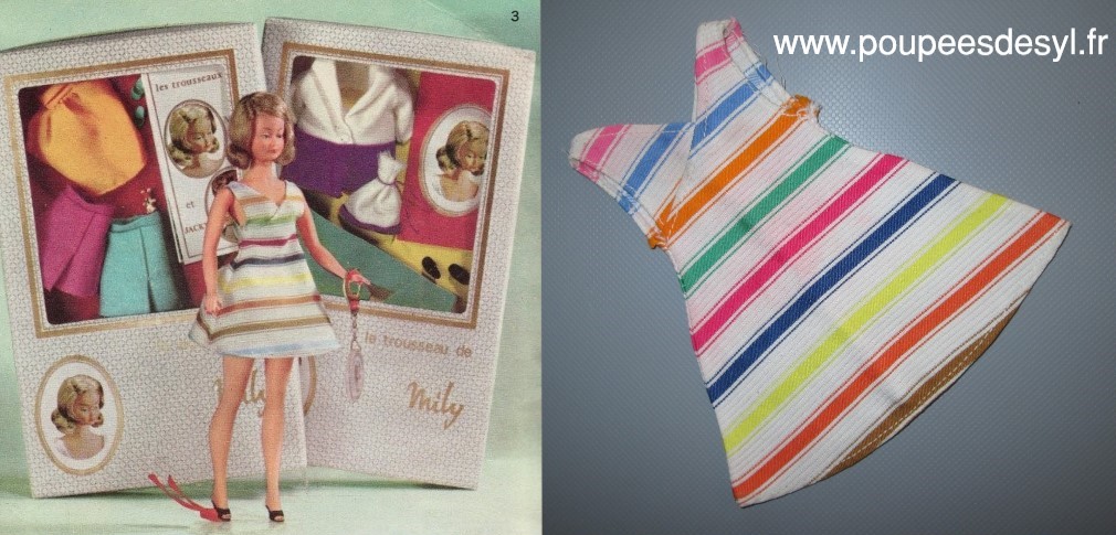MILY de GEGE – robe de présentation multicolore – années 60