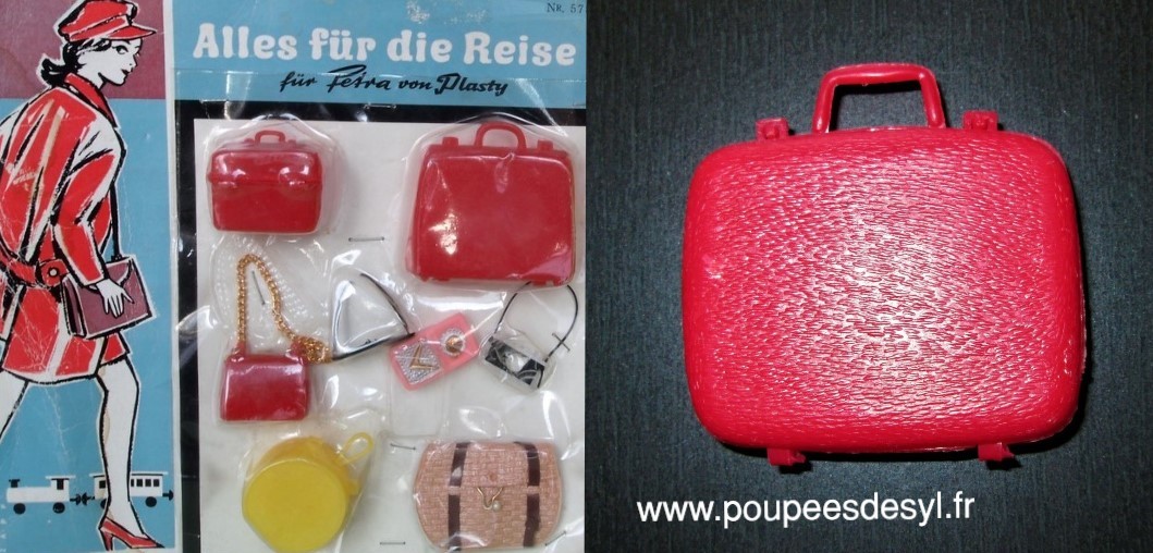PETRA PLASTY – valise en plastique rouge des années 60