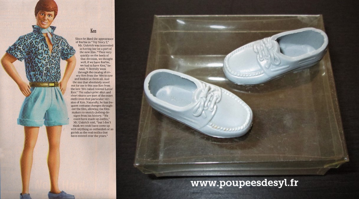 KEN – paire de chaussures grises grey shoes – ANIMAL LOVIN – 1988