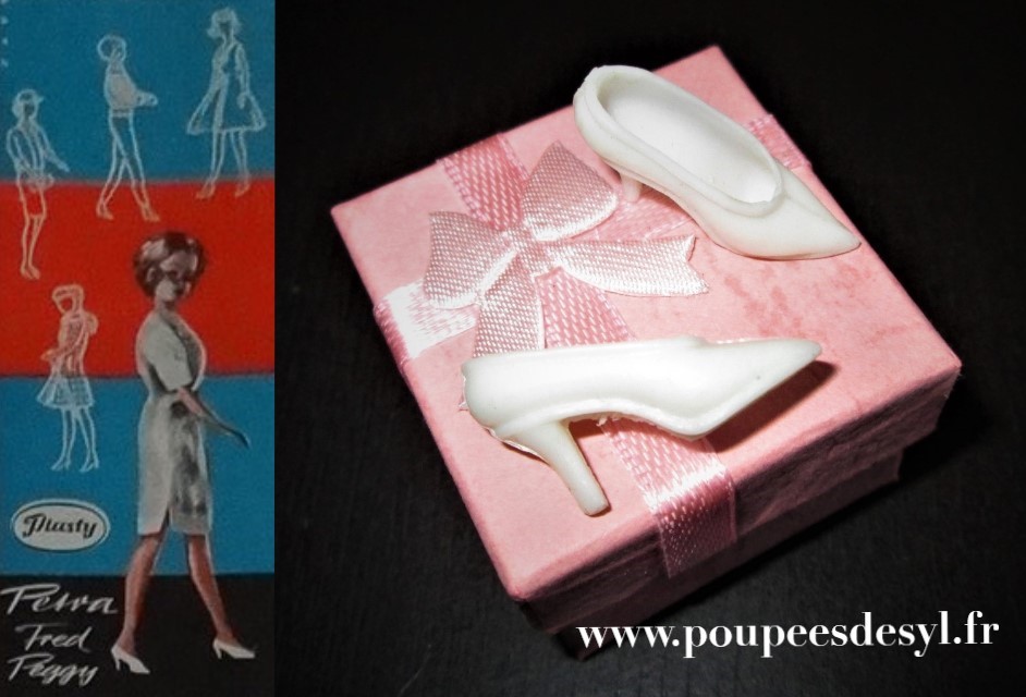 PETRA PLASTY ou autres – paire d’escarpins pointus blancs white shoes 60