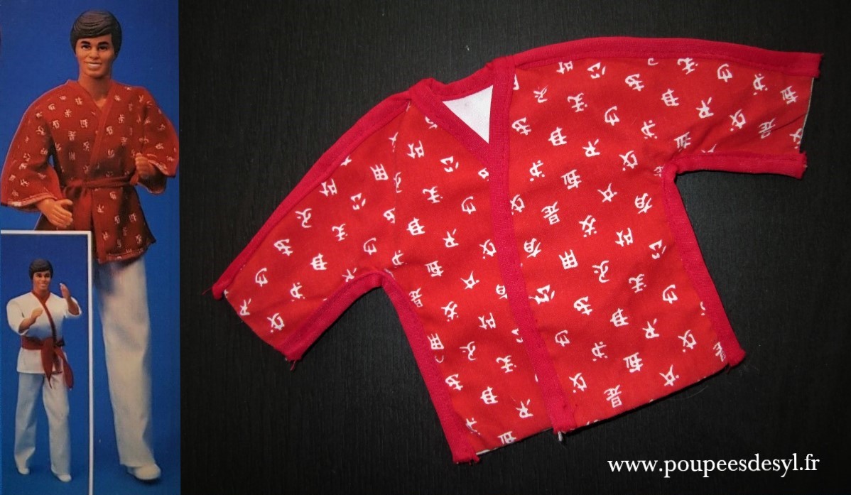 KEN – veste rouge kimono – Twice as nice reversible – #2304 – 1985