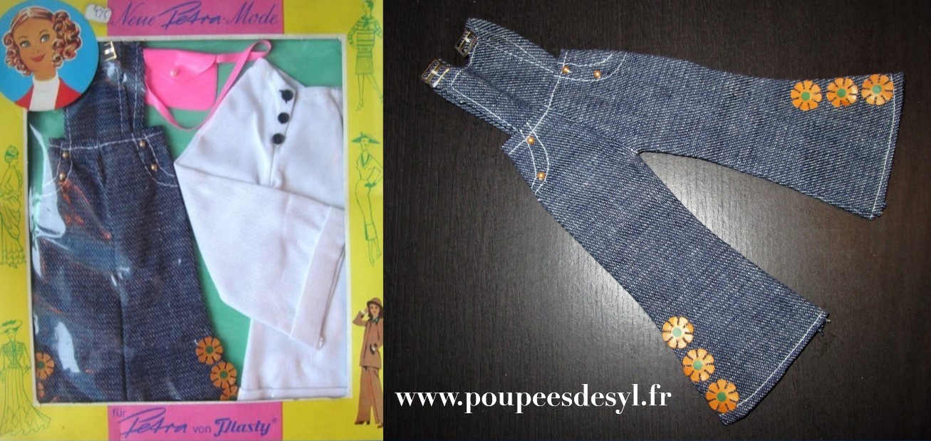 PETRA PLASTY – salopette jean denim jumpsuit flower pop – #5732 – 1974