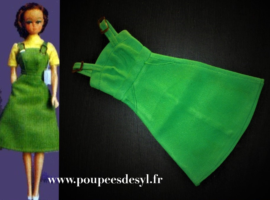 PETRA PLASTY – robe chasuble verte – green dress – 1977 – #5721