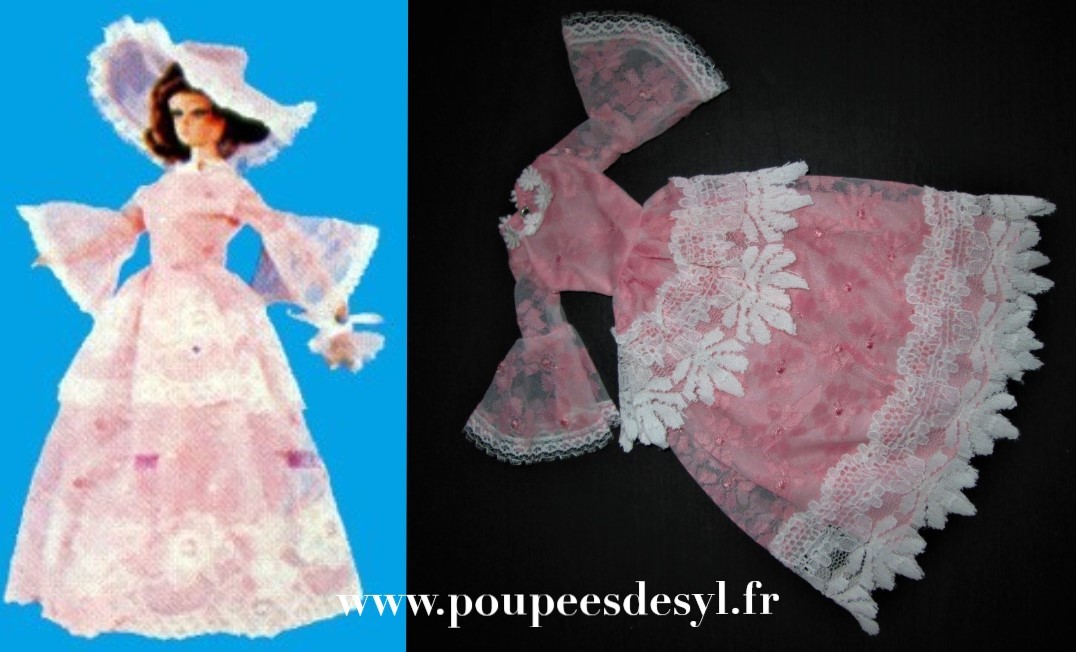 PETRA PLASTY robe longue rose dentelle et voile pink dress – #5808 -1973