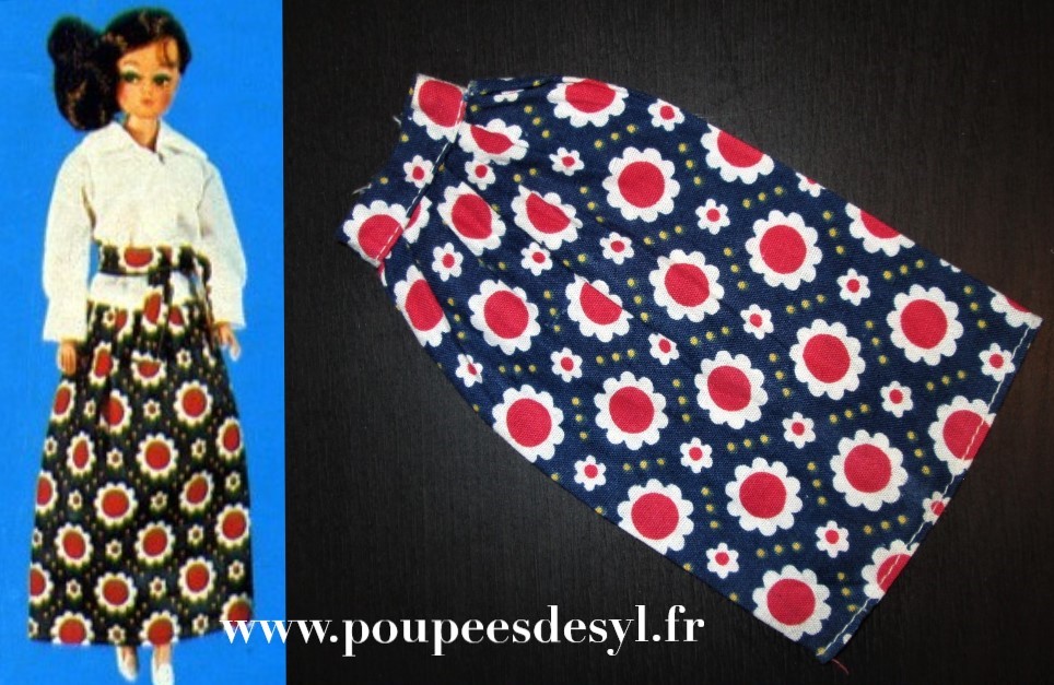 PETRA PLASTY – jupe longue à fleurs floral long skirt – 1975 – #5727