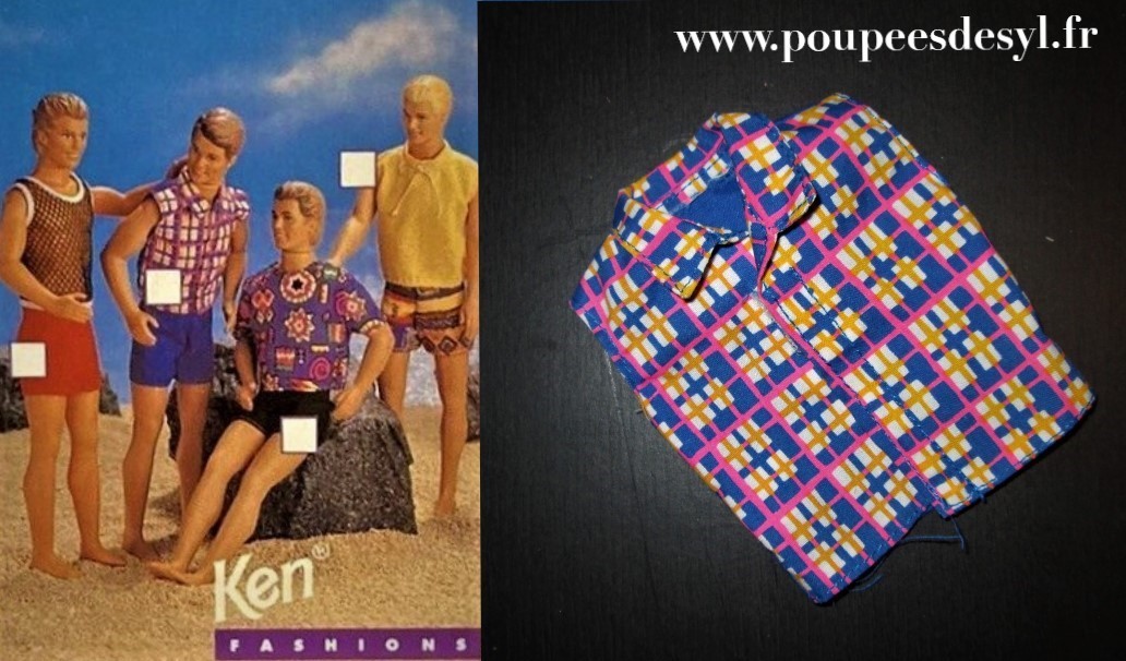 KEN – chemise carreaux plaid shirt – FASHION FAVORITES – #68315-96 – 1998