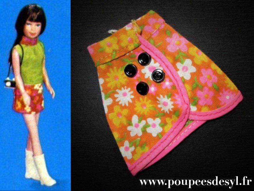 PEGGY PLASTY – mini jupe à fleurs floral skirt – 1972 – #5753