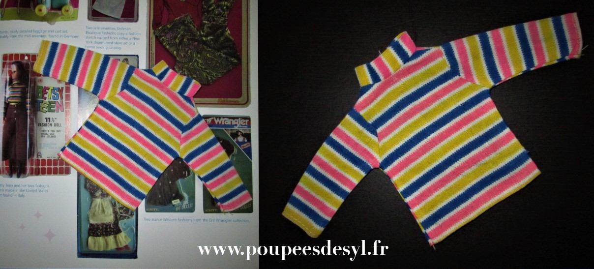 CLONES – chemisier à rayures stripped blouse – 70’s