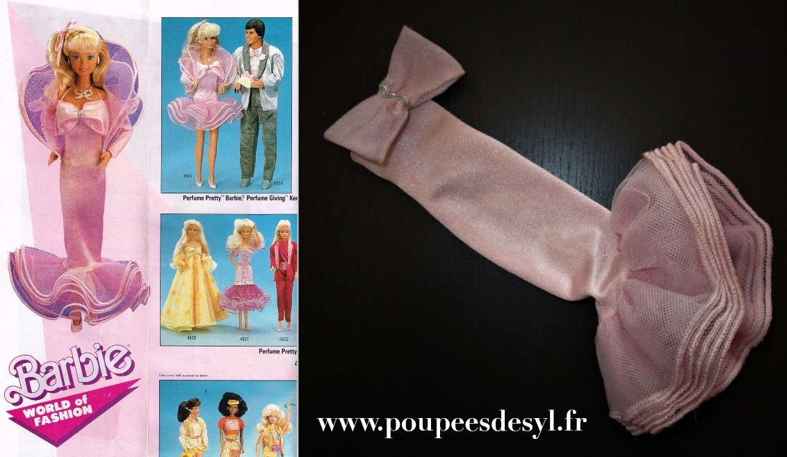 BARBIE – robe rose longue long pik dress – PERFUME PRETTY – #4551 – 1987