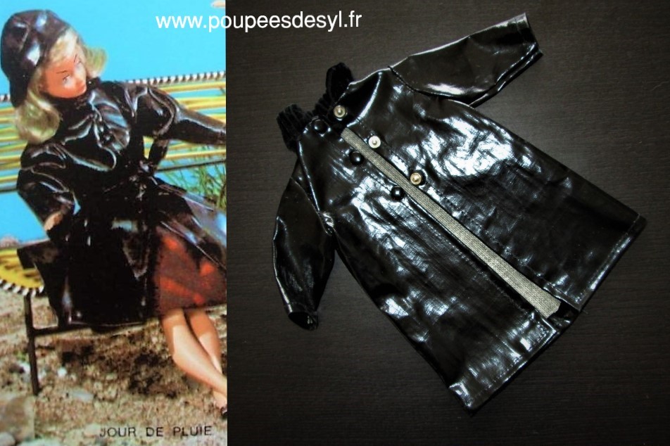 MILY de GEGE – manteau ciré noir black raincoat – JOUR DE PLUIE – 1978-08