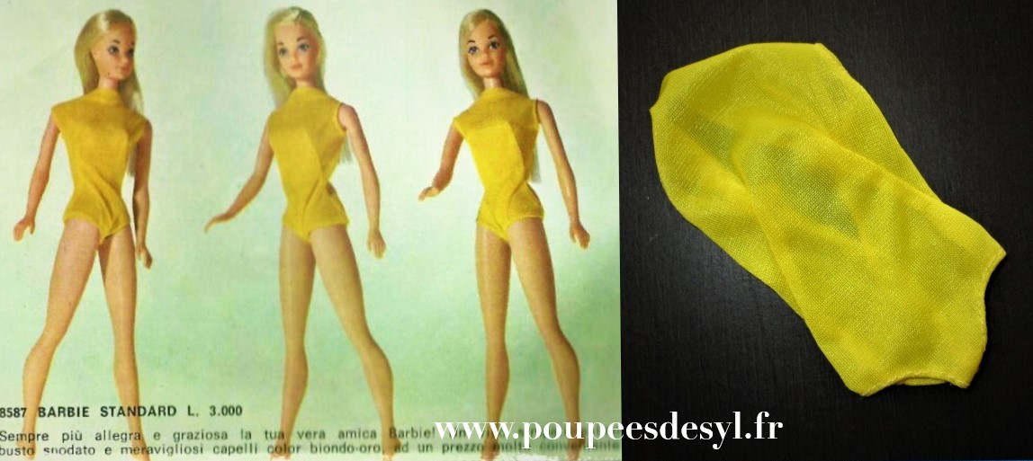 BARBIE – maillot de bains jaune yellow swimwear – STEFFIE – #8587 – 1974