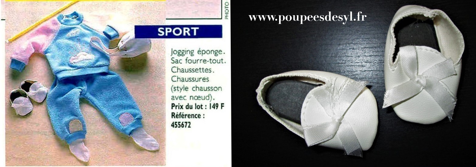 MARIE FRANCOISE – EMILIE – paire de chaussons blancs – MODES & TRAVAUX – Juin 1987