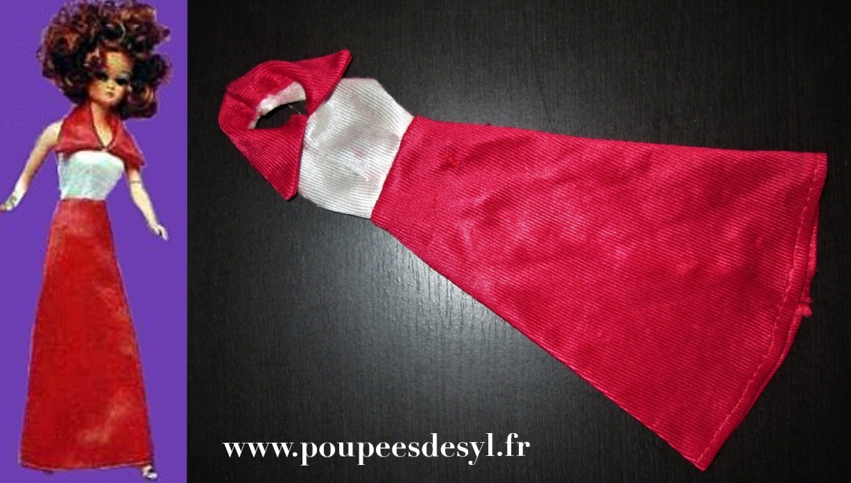 PETRA – PLASTY – robe longue satin rose pink dress – #5707 – 1978