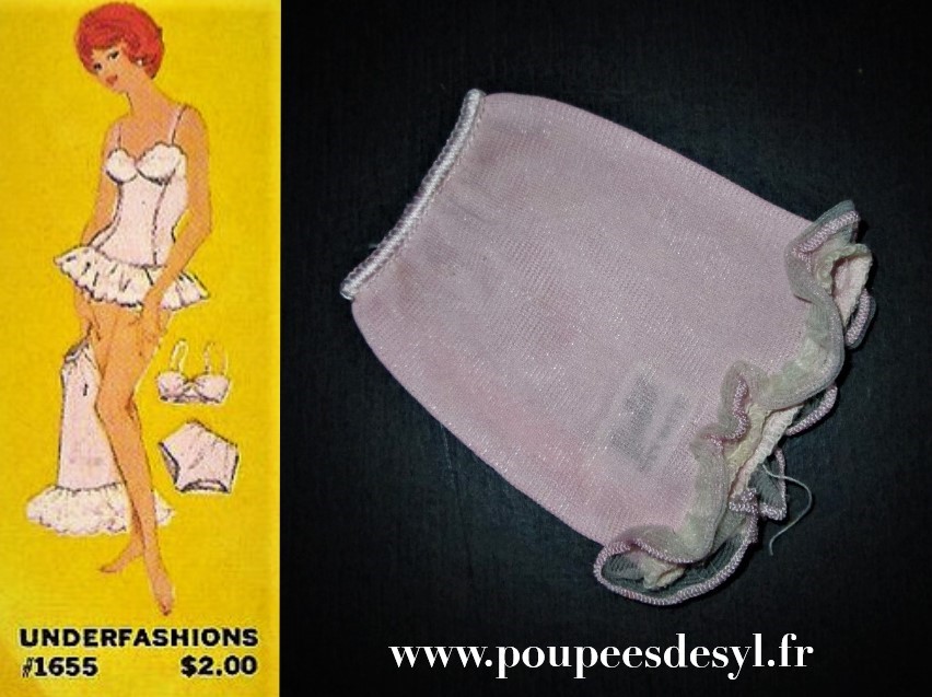 BARBIE – jupon lingerie rose pink petticoat – UNDER FASHIONS – #1655 – 1966