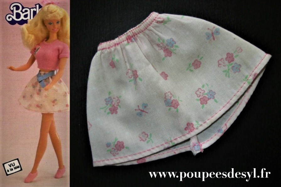 BARBIE – jupe fleurie rose pink floral skirt – MY FIRST – #1876 – 1982