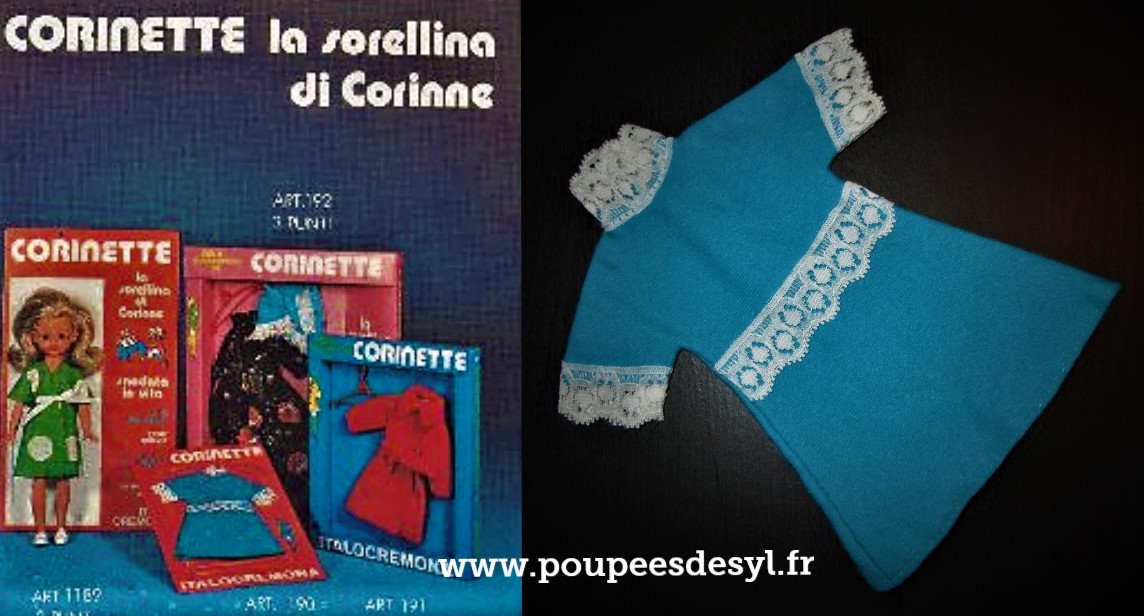 CORINETTE petite soeur de CORINNE – ITALOCREMA – Robe bleue et blanche