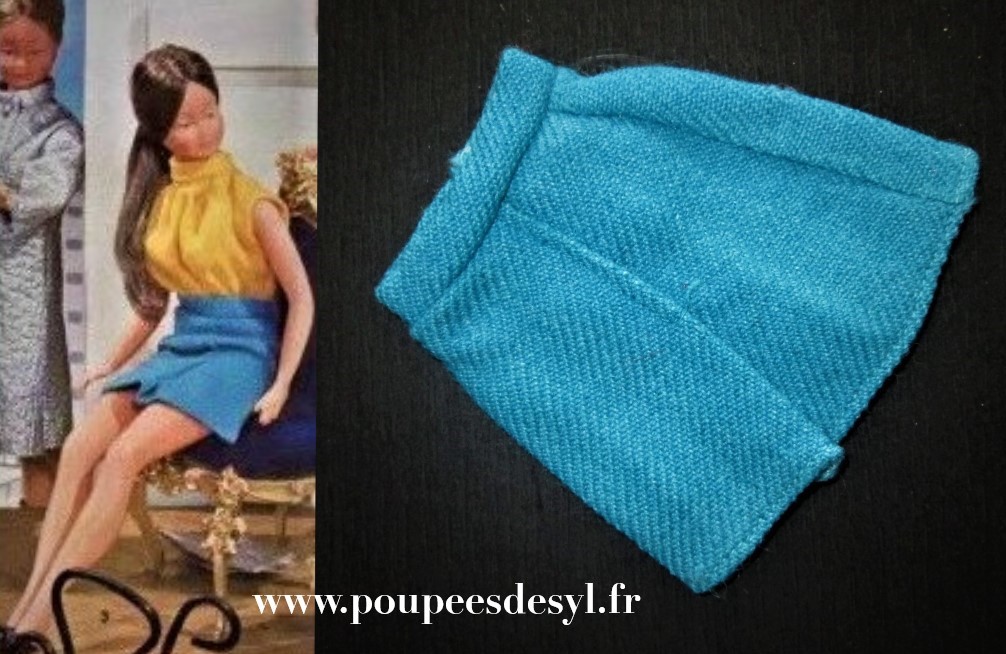 MILY de GEGE – Jupe bleu turquoise blue skirt – MINI JERK de 1967 – # 1978 55