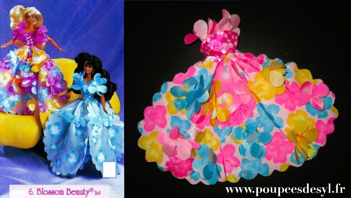 BARBIE – robe longue de princesse floral dress – BLOSSOM BEAUTY – #17032 – 1996
