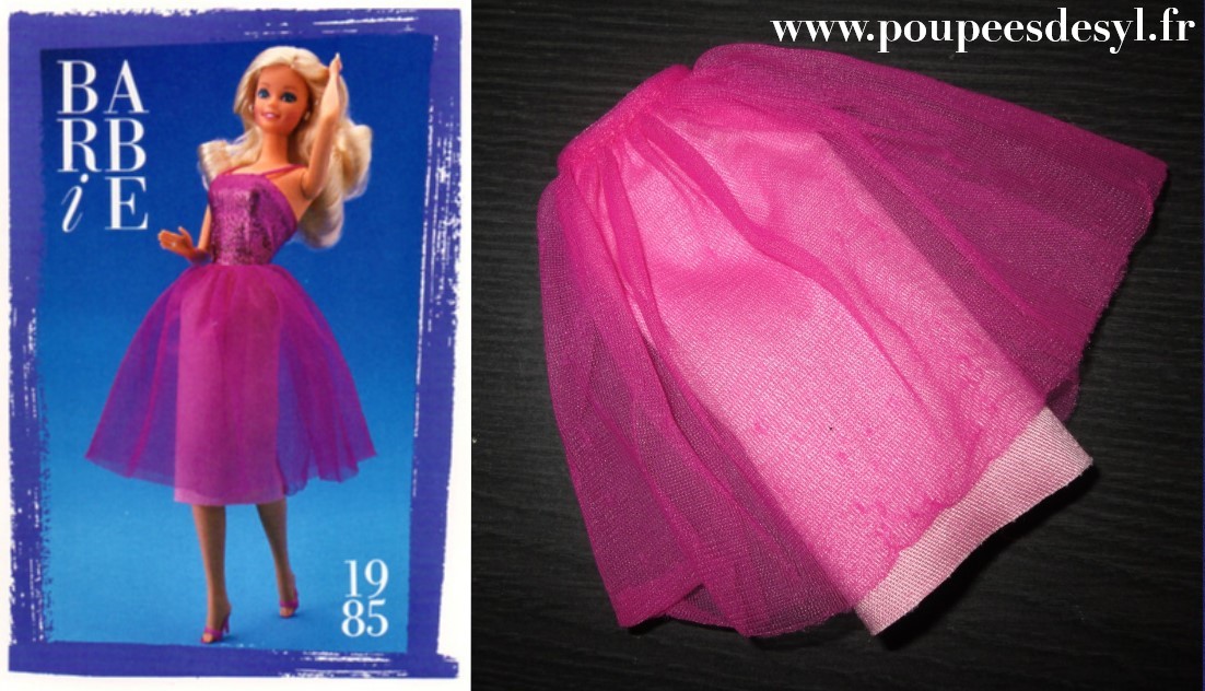 BARBIE – jupe suédine rose et tulle – pink skirt – DAY TO NIGTH – #7924 – 1984