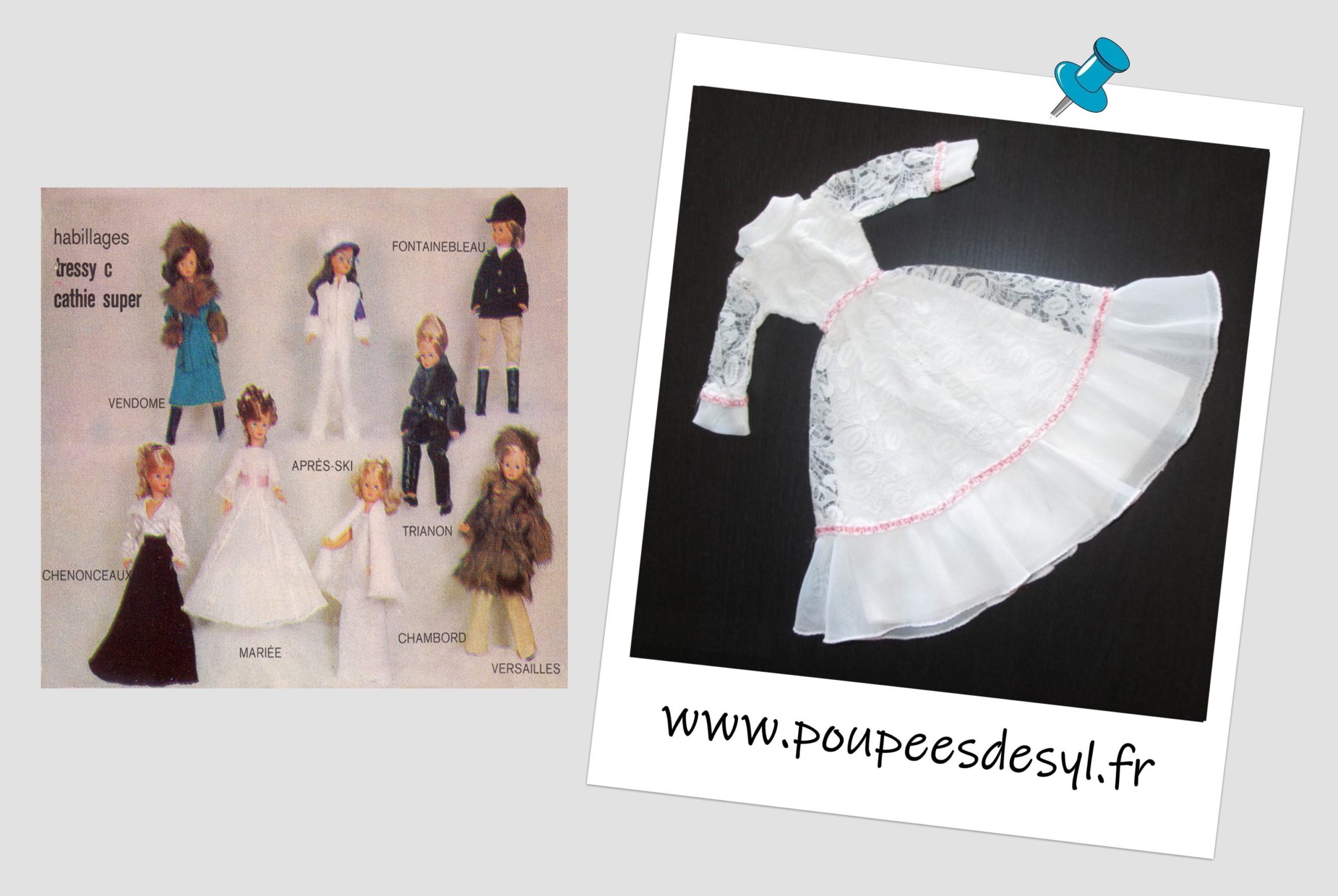 TRESSY de BELLA – robe de mariée dentelle variante – 1975