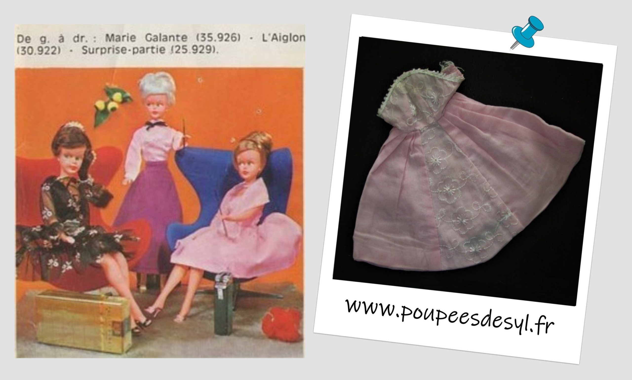 TRESSY de BELLA – robe rose pink dress – SURPRISE PARTY – 1967