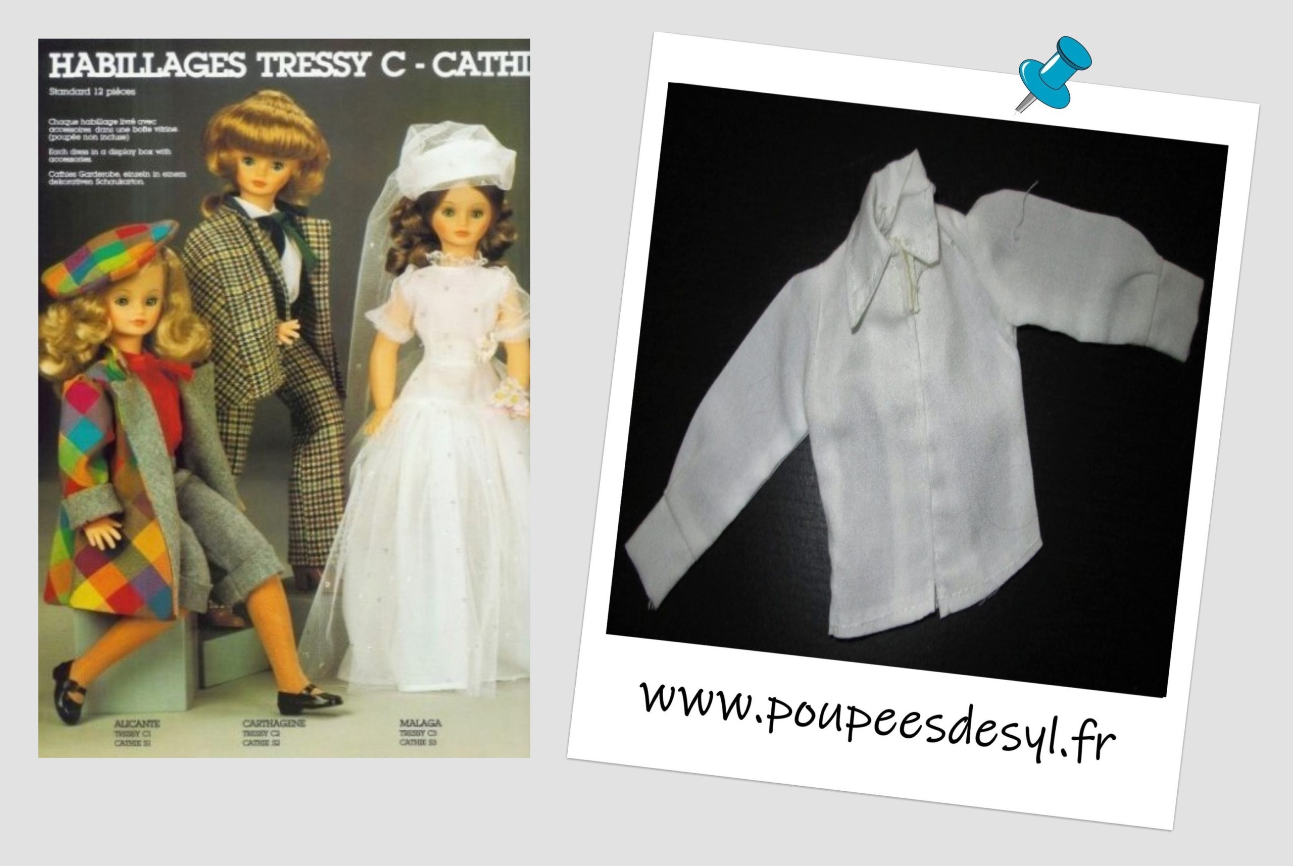 TRESSY de BELLA – chemisier blanc – tenue CARTHAGENE – 1982
