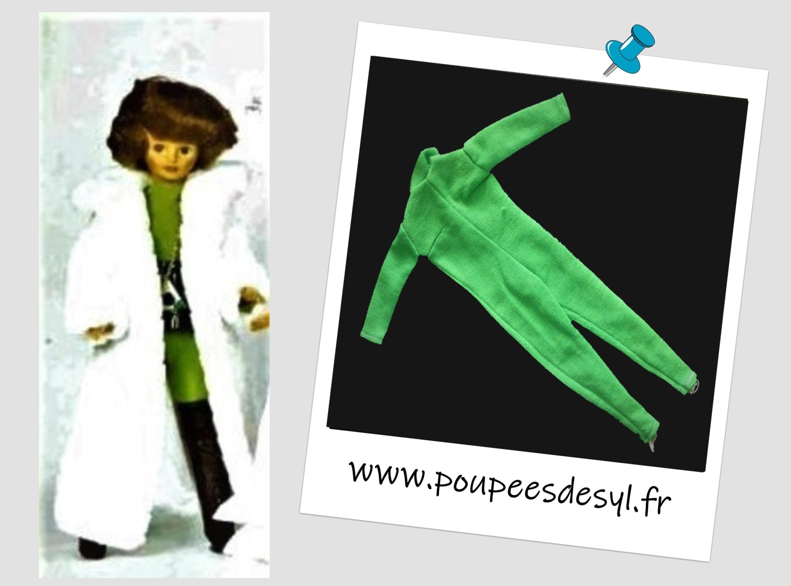 TRESSY BELLA – combinaison verte green jumpsuit – tenue CATHERINE – 1972