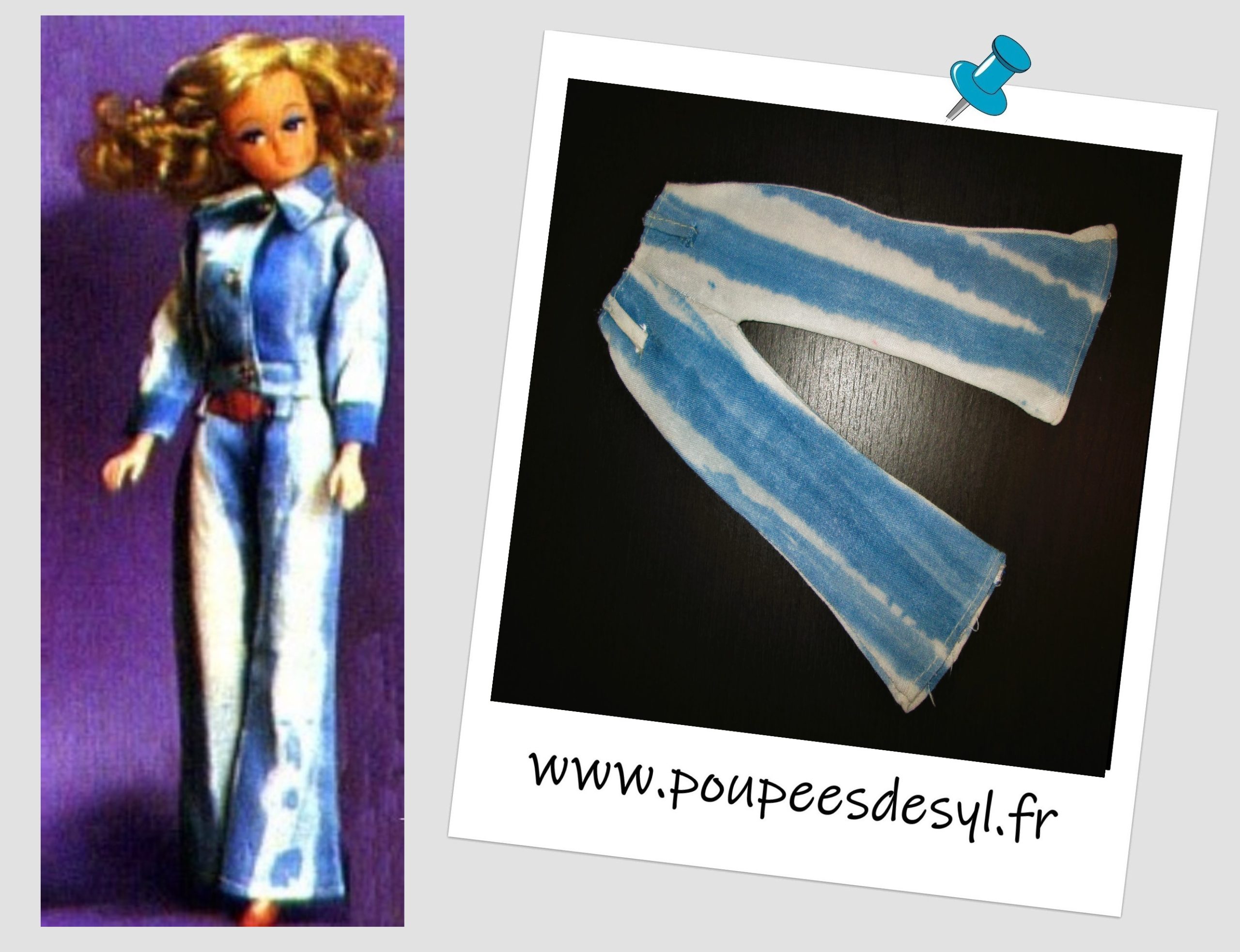 PETRA VON PLASTY – Pantalon jean Pat d’Eph bleu délavé – #5711 – 1977