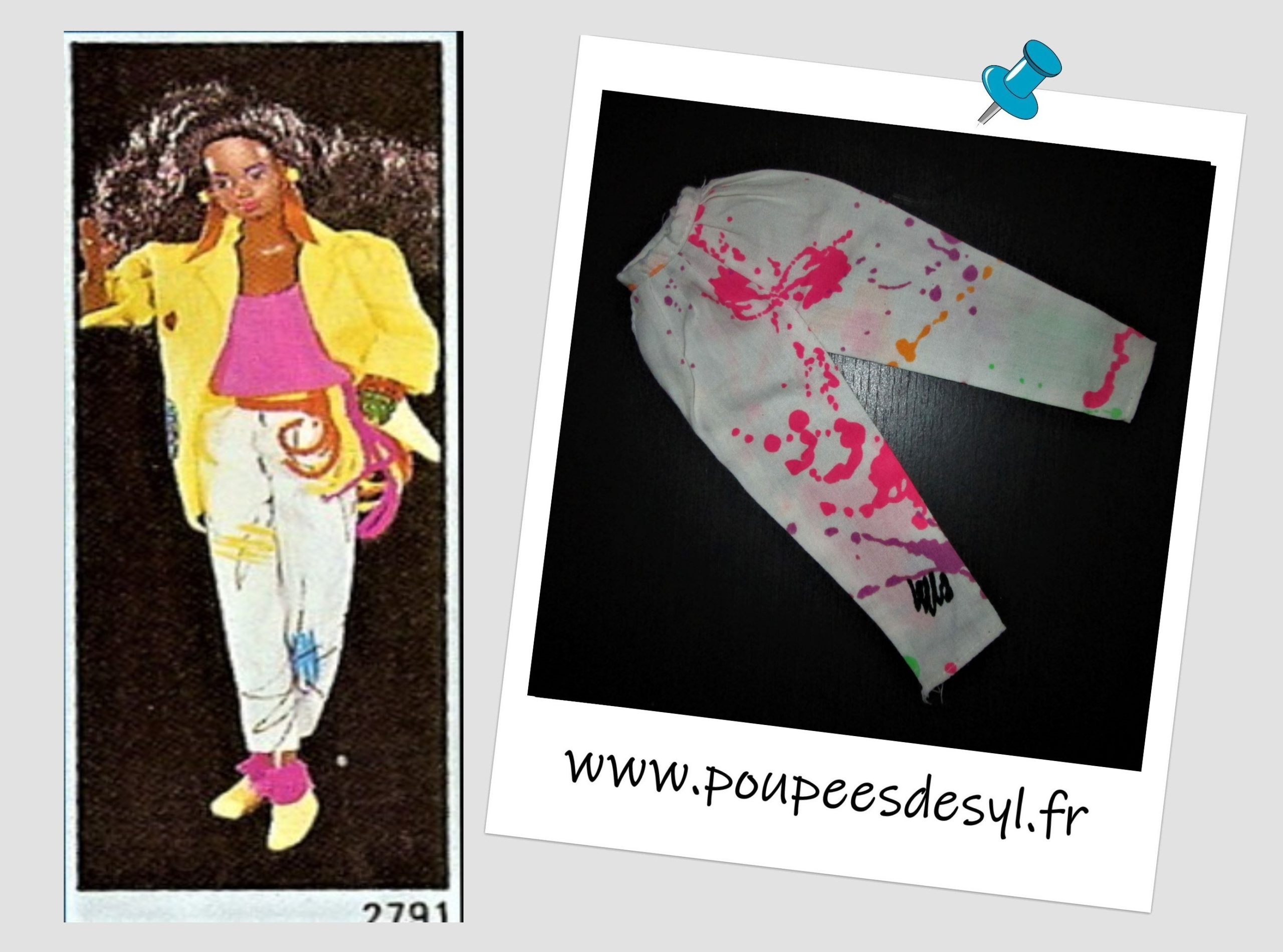 BARBIE – Pantalon multicolore – ROCK STARS – #2791 – 1985