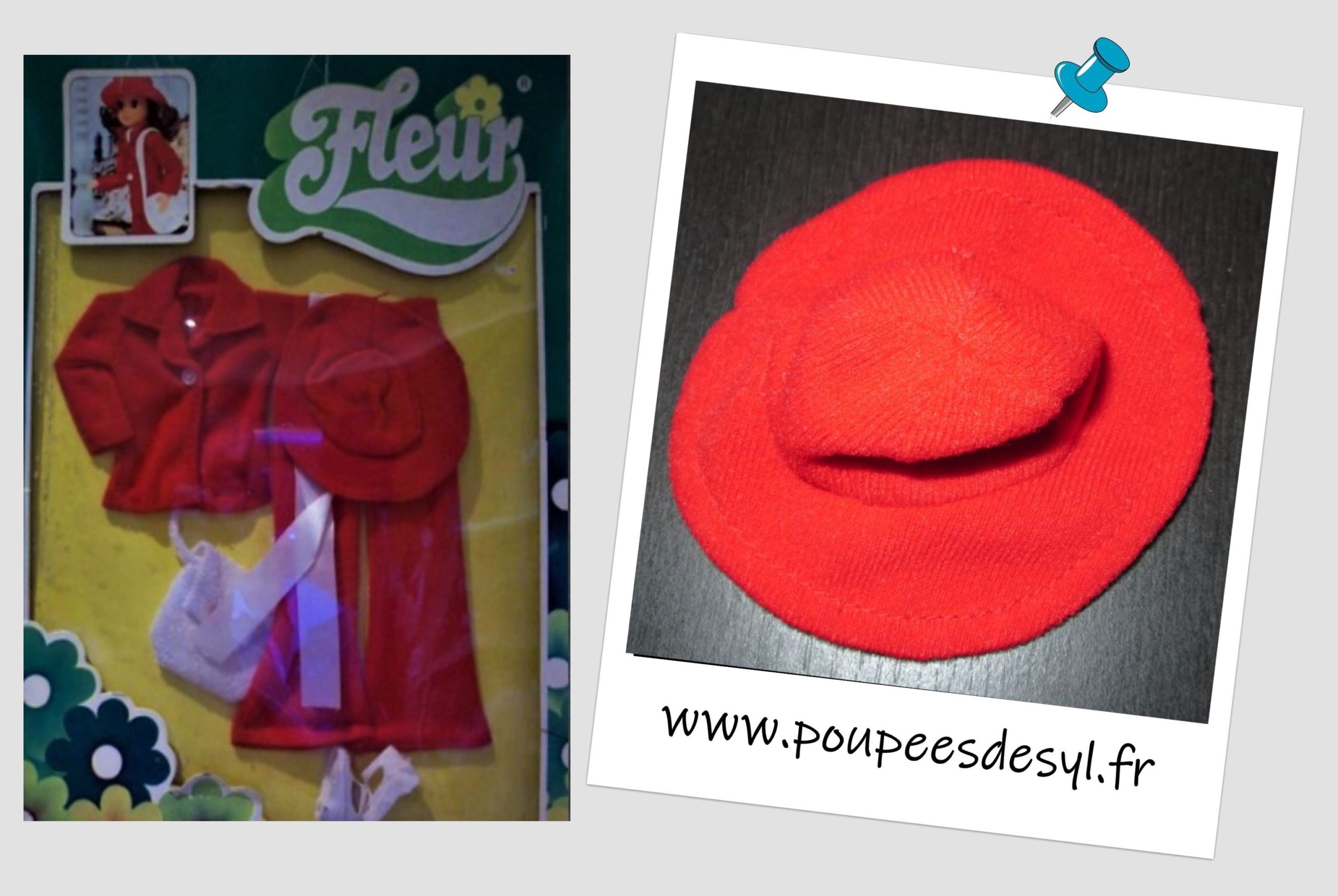 FLEUR OTTO SIMON – Chapeau capeline rouge – #1203 – 70/80