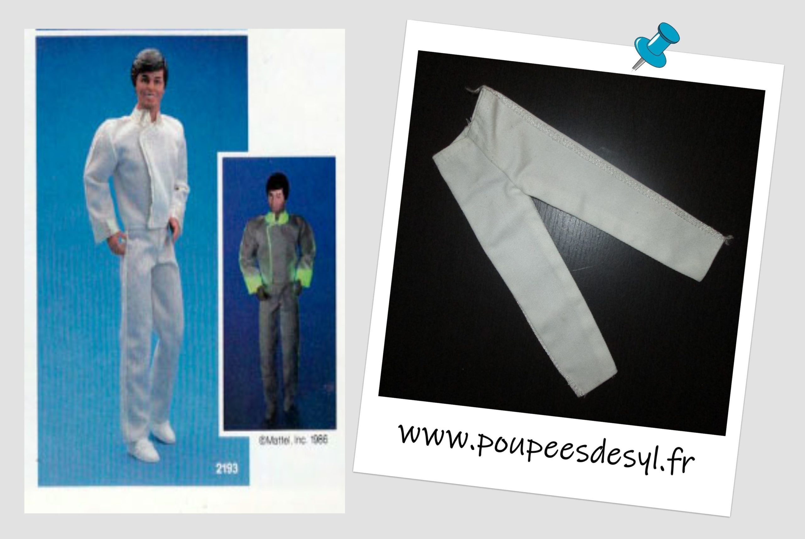 KEN – Pantalon blanc – DREAM GLOW – #2193 – 1985