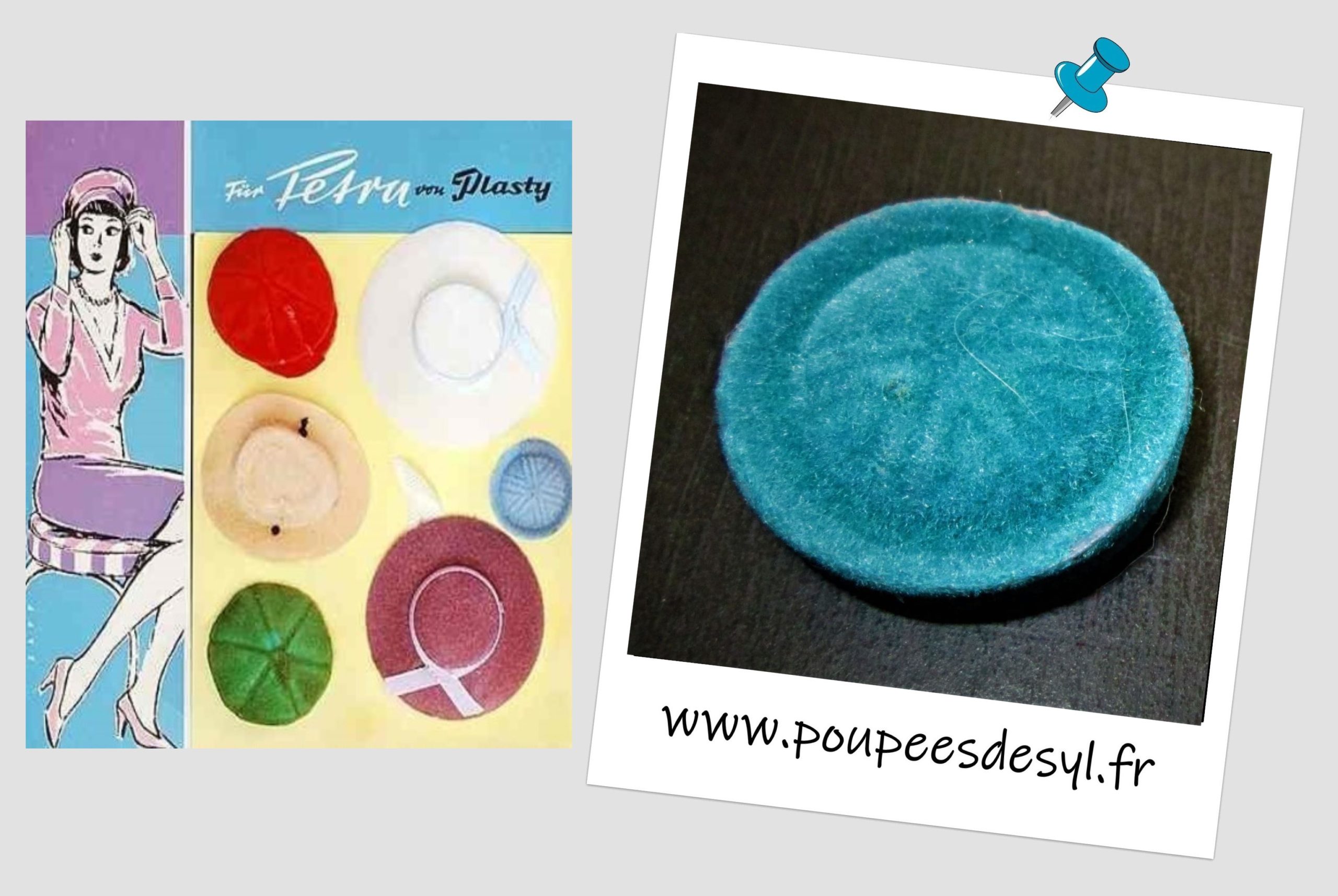 PETRA PLASTY – Chapeau bleu turquoise – Partie de set – 70/80