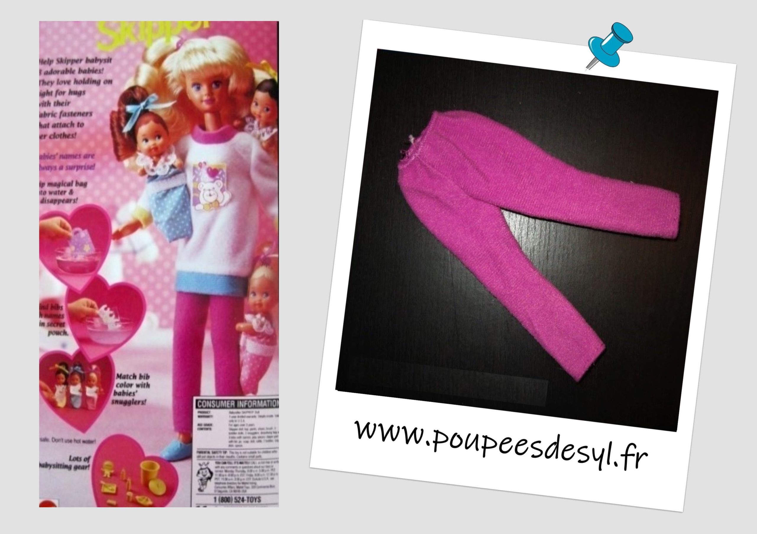 SKIPPER – Pantalon polaire rose – BABY SITTER – #12071 – 1994
