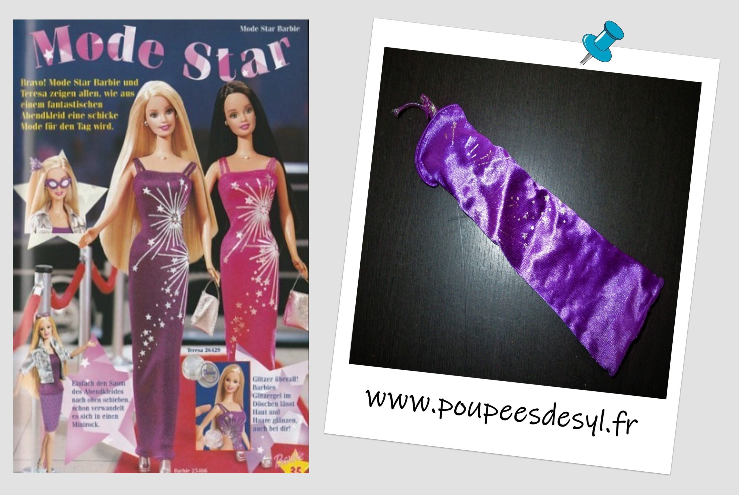 BARBIE – Robe longue violette – MOVIE STAR – #25466 – 1999
