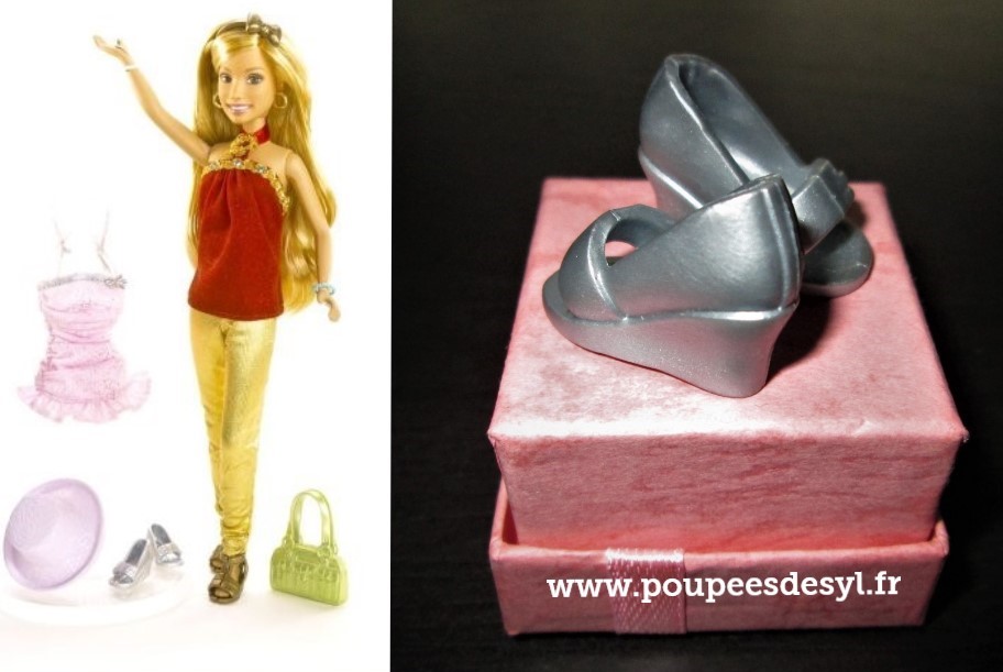 MATTEL – chaussures argent silver shoes – HIGH SCHOOL MUSICAL – SHARPAY