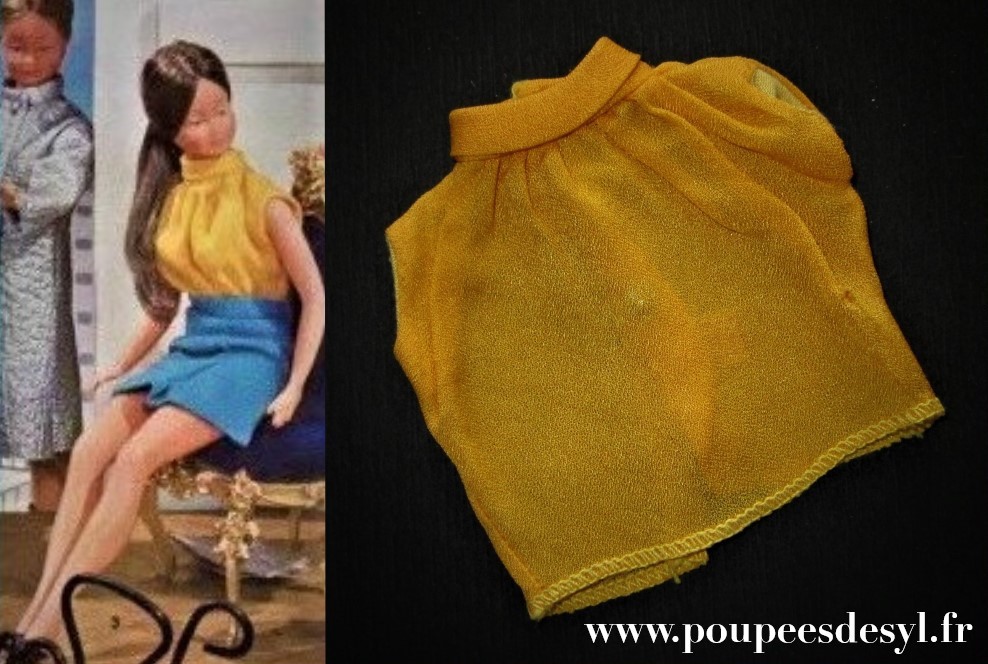 MILY GEGE – chemisier blouse jaune moutarde – MINI JERK – 1967