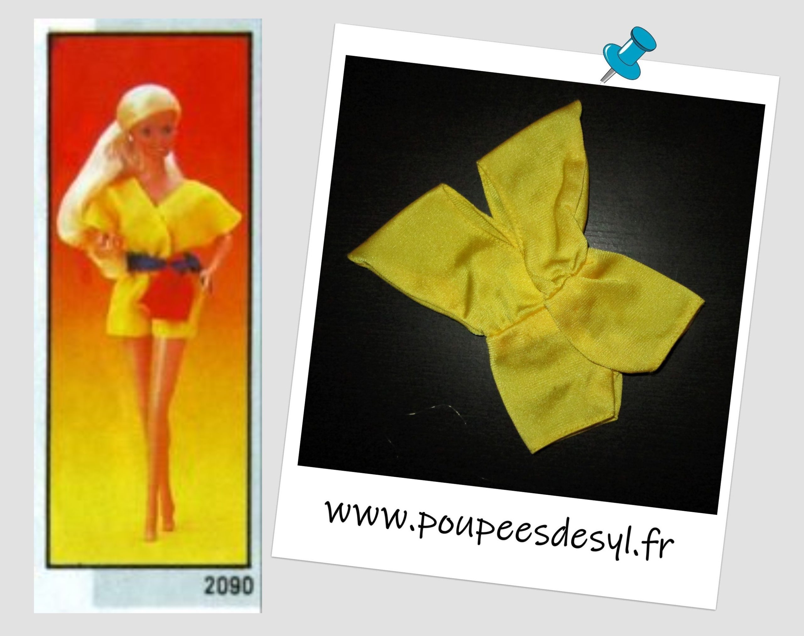 BARBIE – Combishort jaune – FASHION FUN – #2090 – 1985