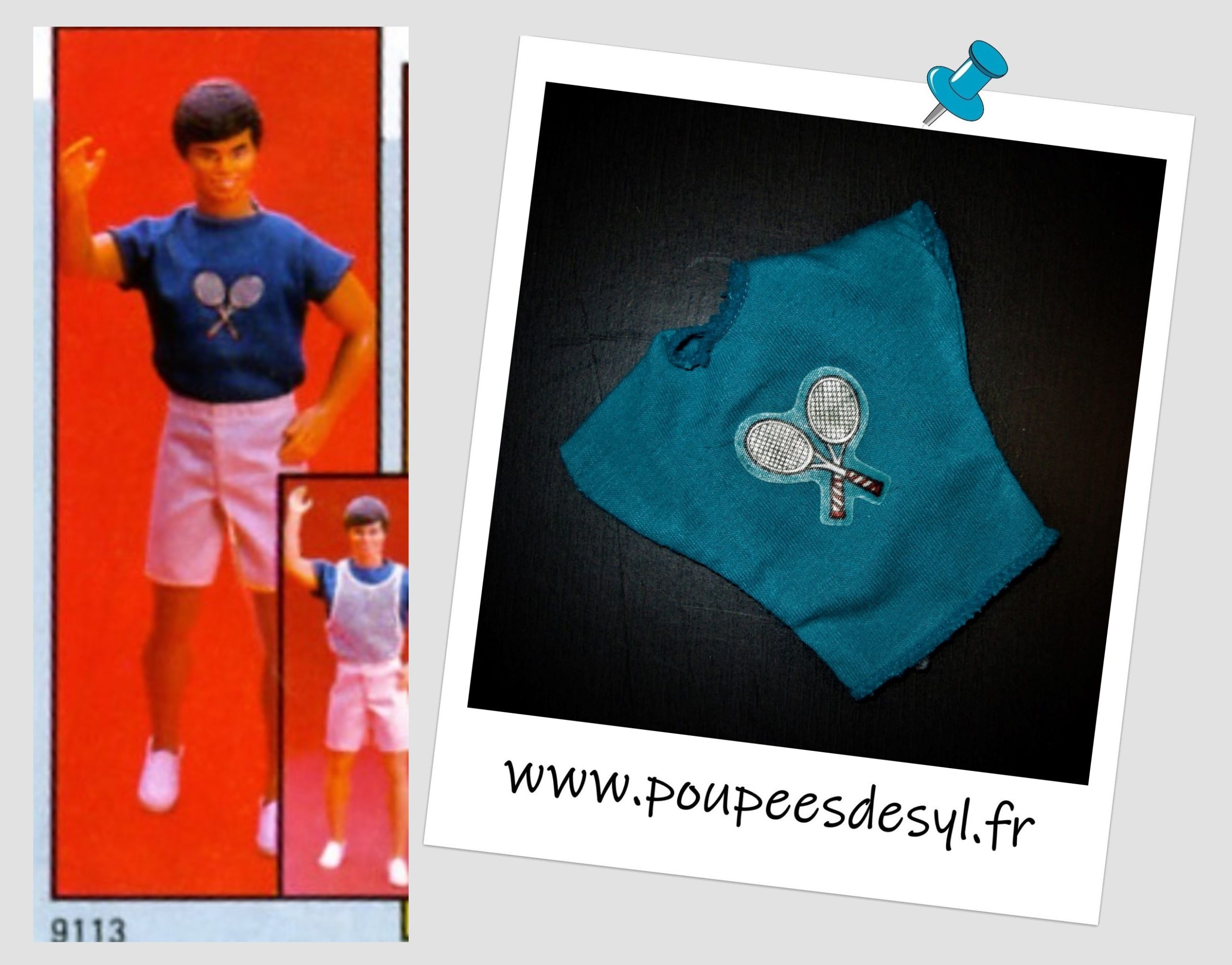 KEN-Tee shirt bleu tennis -TWICE AS NICE – #9113 – 1984
