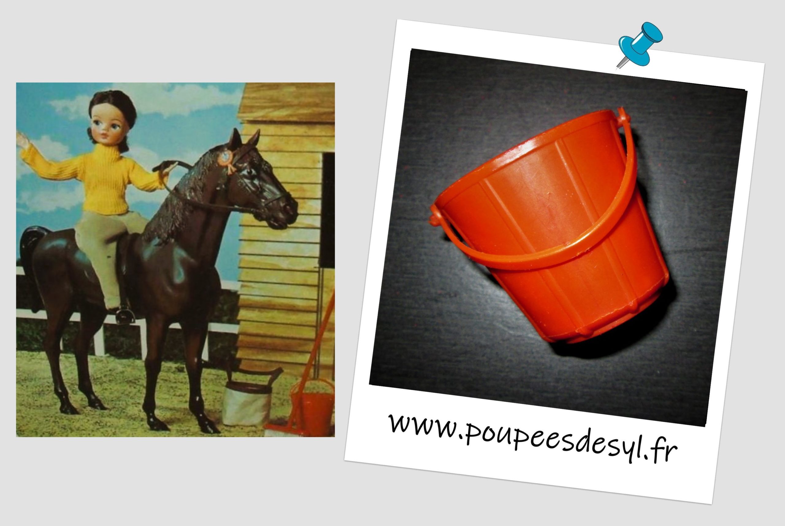 SINDY PEDIGREE – seau rouge – HORSE SET – 1974