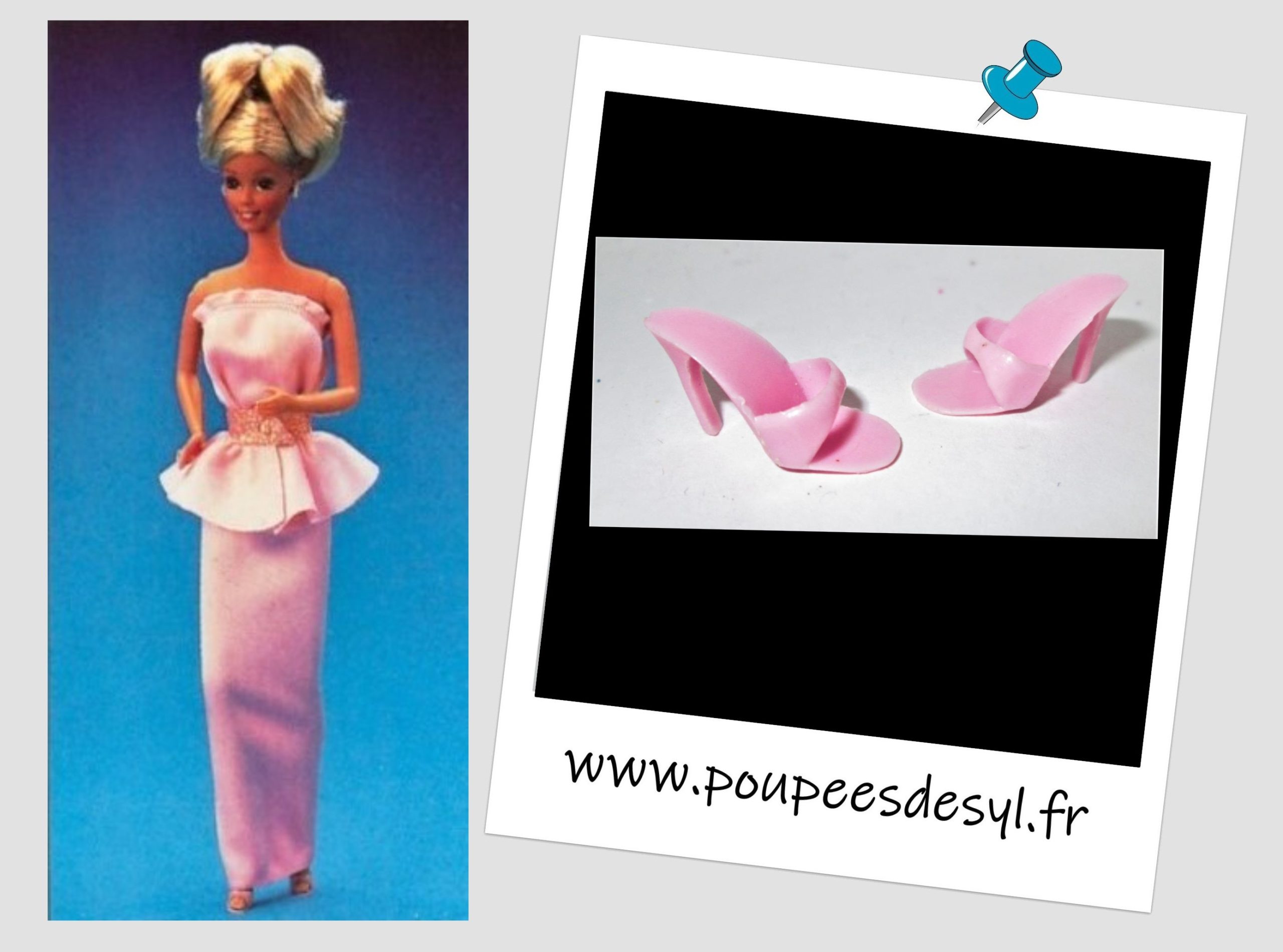 BARBIE – Paire de chaussures – escarpins roses – FASHION FUN – #2089 – 1985