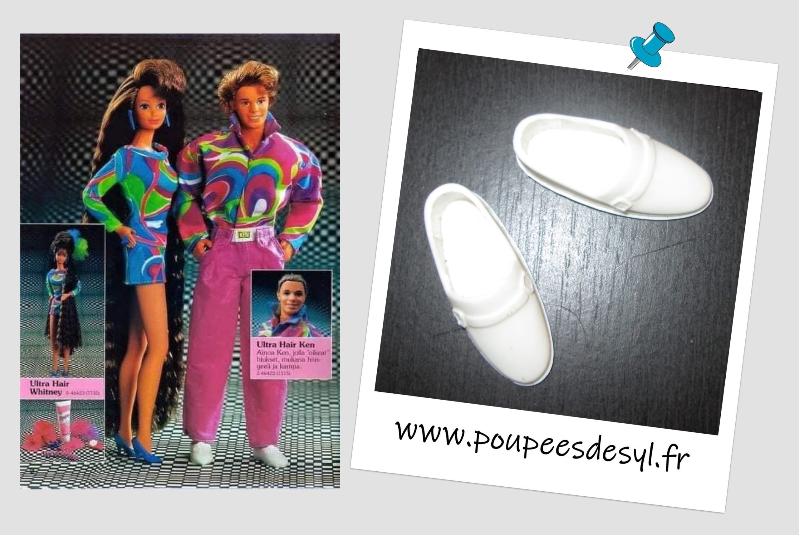 KEN – Chaussures blanches – TOTALLY HAIR – #1115 – 1991